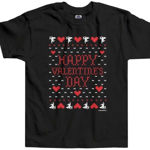 Happy Valentine&#39;s Day (Ugly Sweater Design) Unisex Kids&#39; Toddler T-shirt