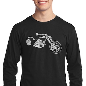 Motorcycle Typography - Men&#39;s Long Sleeve T-Shirt