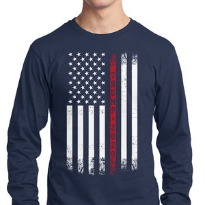 Trump 2020 American Flag (White Stripes) - Men&#39;s Long Sleeve T-Shirt