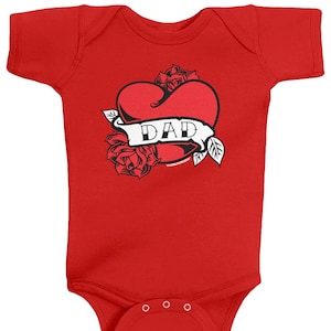 Dad Heart Tattoo Baby Girls&#39; Infant Bodysuit