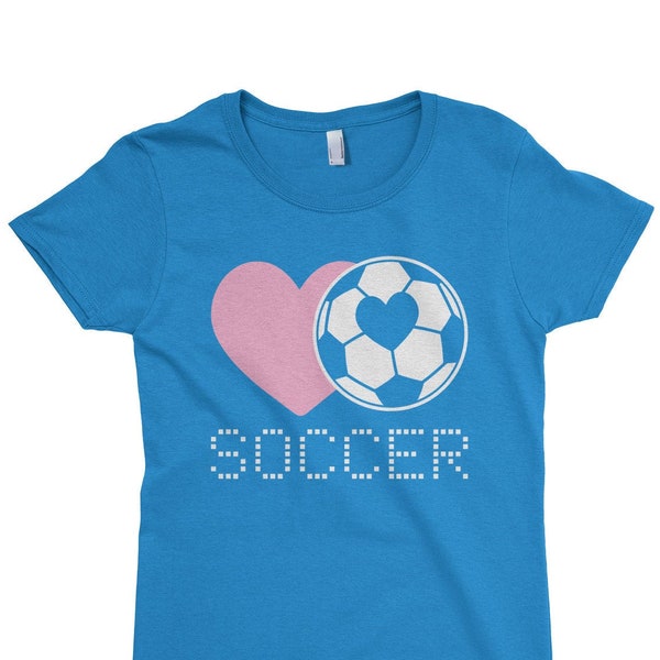 Love Heart Soccer - Children's Youth Girls' Fitted T-Shirt