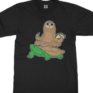 Sloth Riding Turtle Kids' Youth Long and Short Sleeve T-shirt