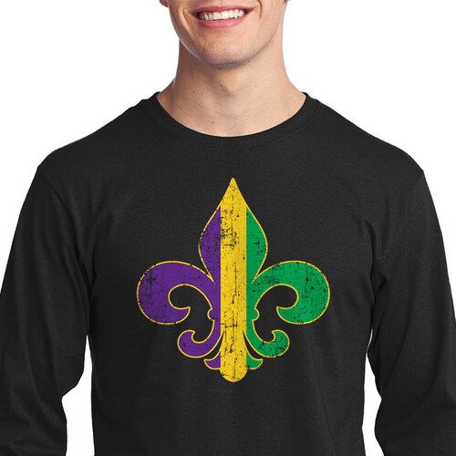 Lulu Bebe Sequin Mardi Gras Fleur de Lis Long Sleeve Shirt main image 1