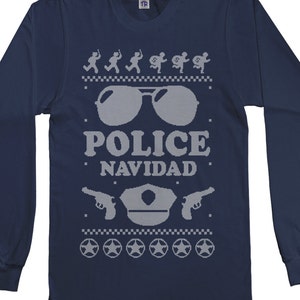 Police Navidad Ugly Christmas Sweater Men's Short Sleeve or Long Sleeve T-Shirt