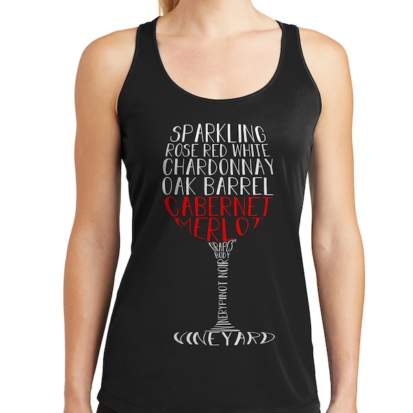 Wine Glass Typography - Women's Racerback Tank Top