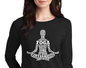 Yoga Typography - Women's Long Sleeve T-shirt