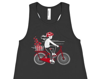 Valentine's Day Girl Bike - Children's Youth Girls' Racerback Tank Top