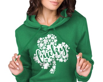 Lucky Shamrock Clover St. Patrick's Day - Unisex Adult Pullover Hoodie Sweatshirt