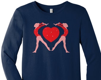 Gymnastics Gymnast Heart Love - Kids' Youth Long Sleeve T-shirt