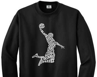 Boy's Basketball Player Typography - Unisex Youth Sweatshirt