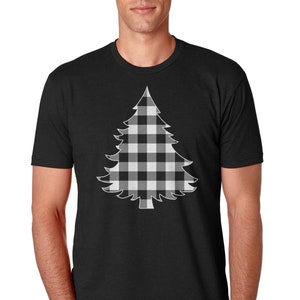 White Plaid Christmas Tree - Men&#39;s Standard or Premium Short Sleeve T-Shirt