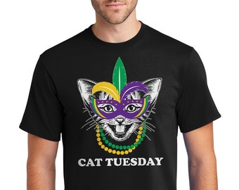 Cat Tuesday Mardi Gras - Herren Standard oder Premium Kurzärmeliges T-Shirt