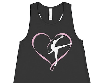 Gymnastics Gymnast Heart Ribbon Love - Children's Youth Girls' Racerback Tank Top