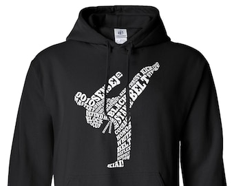Karate Typography - Unisex Adult Pullover Hoodie Sweatshirt