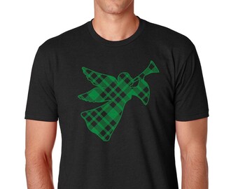 Grün Karierte Weihnachtsengel - Herren Standard oder Premium Kurzärmeliges T-Shirt
