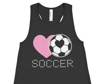 Love Heart Soccer - Children's Youth Girls' Racerback Tank Top