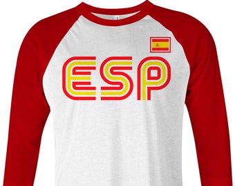 Spain Athletic Retro Series Unisex Adult Raglan T-Shirt
