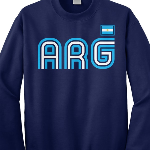 Argentina Athletic Retro Series Unisex Adult Crew Neck Sweatshirt Or Pullover Hoodie