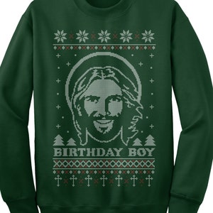 Birthday Boy Jesus Ugly Christmas Sweater Unisex Adult Crew Neck Sweatshirt TA_00383 image 1