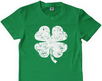 Distressed Four Leaf Clover Unisex Kids' Youth T-shirt