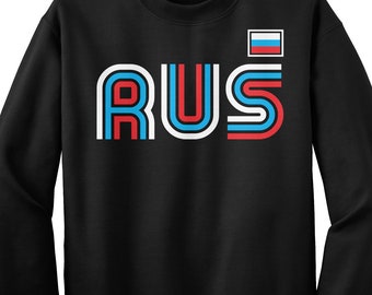 Russia Athletic Retro Series Unisex Adult Crew Neck Sweatshirt Or Pullover Hoodie