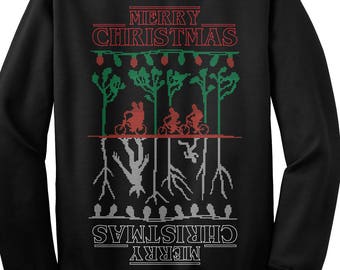Merry Christmas the Upside Down Stranger Things Ugly Christmas - Etsy