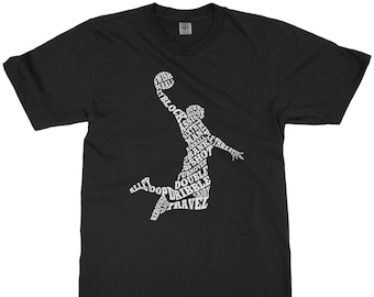 Boy's Basketball Player Typography - Boy's Youth Long and Short Sleeve T-shirt