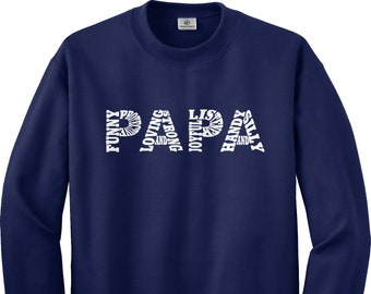 Papa Typography Unisex Adult Crew Neck Sweatshirt