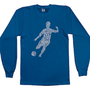 Soccer Player Typography Unisex Kids&#39; Youth Long Sleeve T-shirt