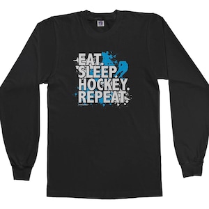Eat Sleep Hockey Repeat Unisex Kids&#39; Youth Long Sleeve T-shirt
