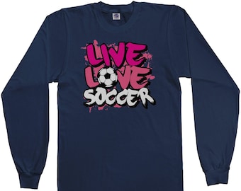 Live Love Soccer Girls' Youth Long Sleeve T-shirt