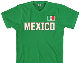 Mexico National Team Men's T-shirt Mexican City Flag Spanish Pride Latin America Football Soccer League - TA_00352