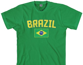 Brasil Brazilian Pride Juniors T-shirt Brazil Flag Country Crest with Stars Brasil Brazilian Pride Juniors T-shirt Brazil Flag Country Crest with Stars