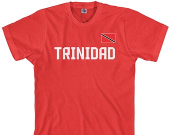 Trinidad National Team Men's T-shirt Trinidadian Republic Soccer West Indies Football Caribbean Island Trinity Flag - TA_00252