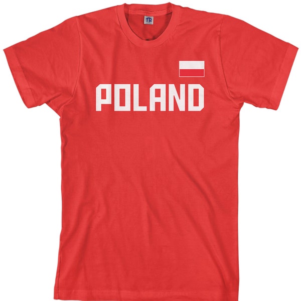 Poland National Team Men's T-shirt Polish Kingdom Soccer Warsaw Republic Football Flag - TA_00247