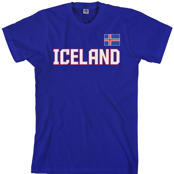 Iceland National Team Men's T-shirt Icelandic Flag Nordic Island Football Reykjavik Republic Soccer - TA_00306