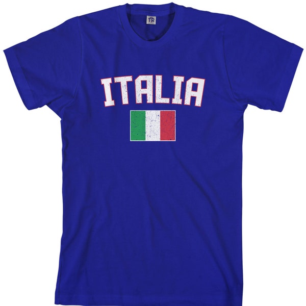 Italia Flag Men's T-shirt Italy National Team European Football Italian Soccer Mediterranean Rome Republic - TA_00293