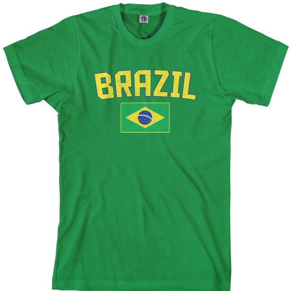 Brazil Flag Men's T-shirt Brazilian National Team South Latin America Football Rio De Janeiro Soccer - TA_00309