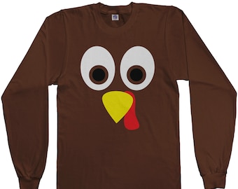 Thanksgiving Turkey Face Men's Long Sleeve T-shirt
