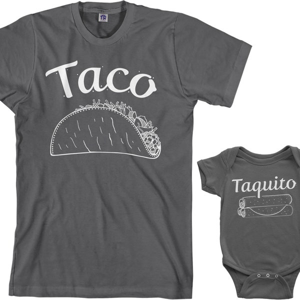 Taco & Taquito Men's T-shirt and Infant Bodysuit Dad and Baby Matching Set
