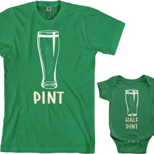 Pint & Half Pint Men's T-shirt and Infant Bodysuit Dad and Baby Matching Set image 1