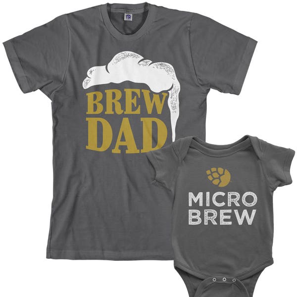 Brew Dad & Micro Brew Men's T-shirt and Infant Bodysuit Dad and Baby Matching Set
