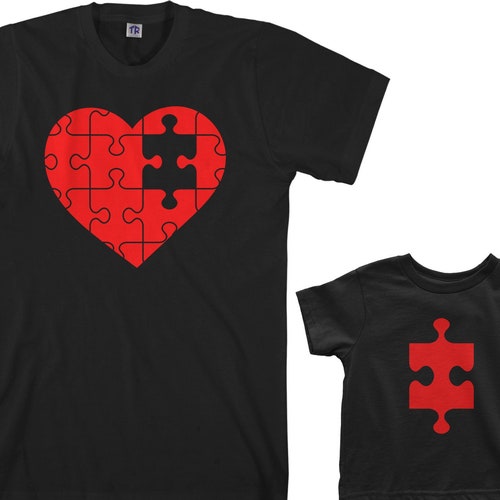 Puzzle Heart & Missing Piece Men's T-shirt and Infant - Etsy