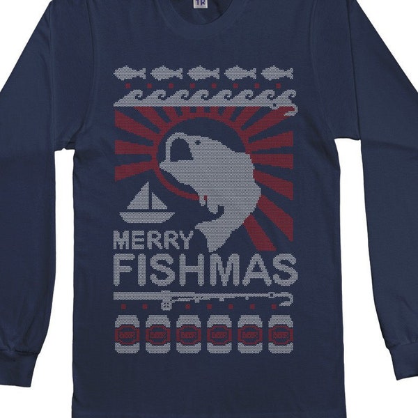 Merry Fishmas Fishing Ugly Christmas Sweater Men's Short Sleeve or Long Sleeve T-shirt