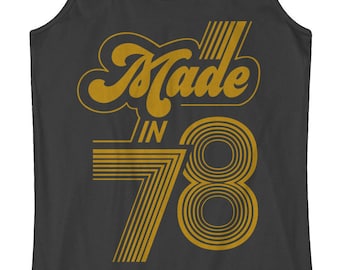 Made In 1978 Women's Racerback Tank Top - Burnout Racerback Tank Top - Junior Fit Tank Top - 40th Birthday Party