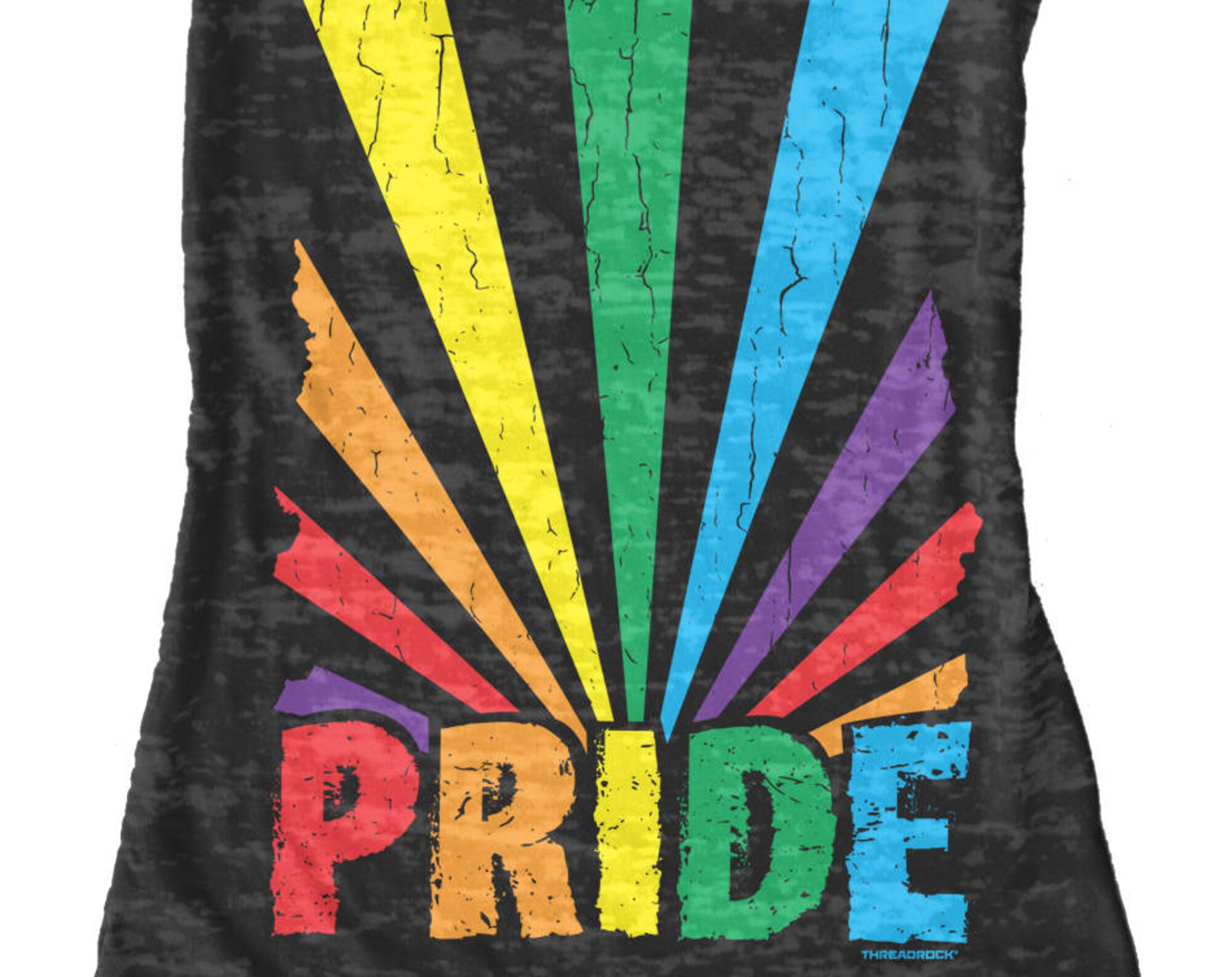 Gay Pride Rainbow Sunray Women's Burnout Racerback Tank Top 3D