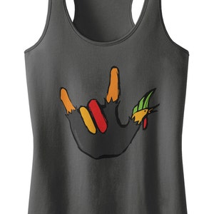 Rocker Thanksgiving Hand Turkey Women's Racerback Tank Top image 1