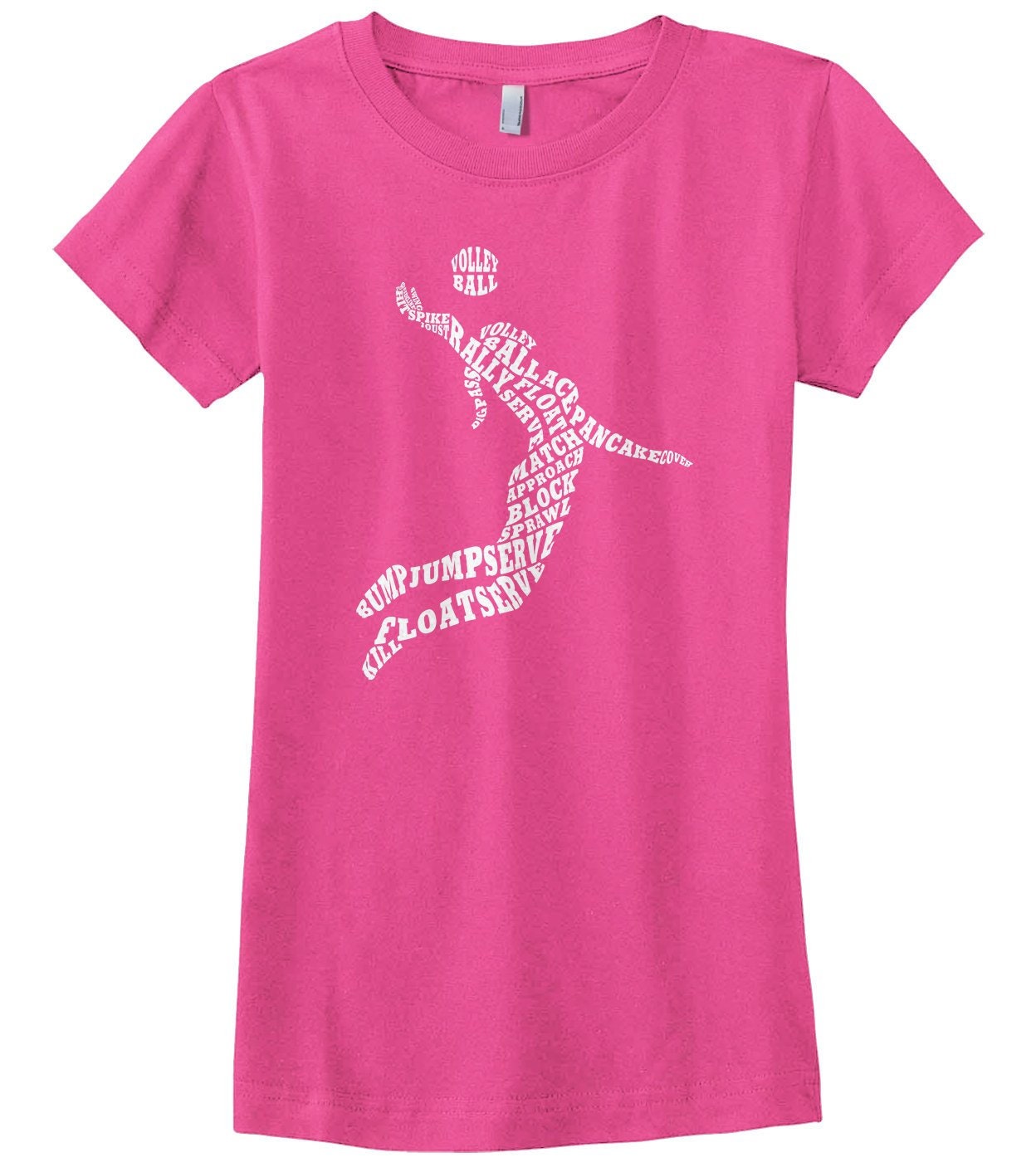 Tipografia de jugador de voleibol femenino camiseta para jovenes ajustada por las ninas Etsy Espana