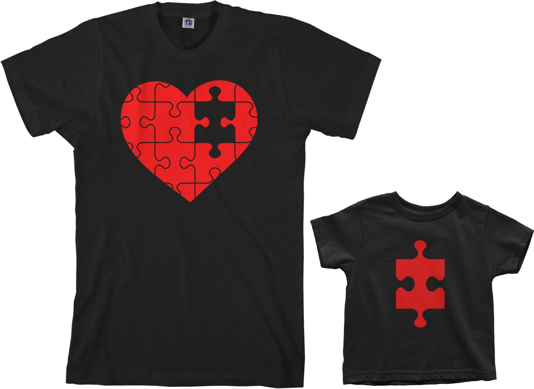 Puzzle Heart & Missing Piece Men's and Toddler Dad and Son