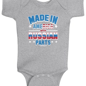 Made in America z rosyjskim części Unisex Baby Body niemowląt